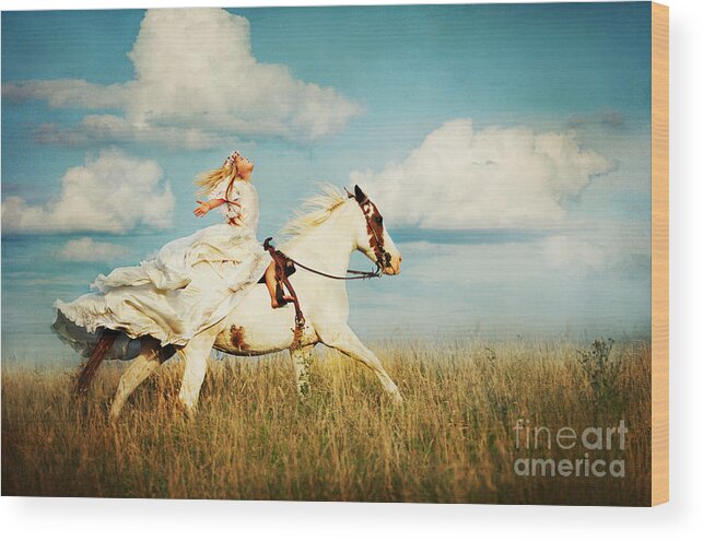 Running Wood Print featuring the photograph Freedom by Cindy Singleton