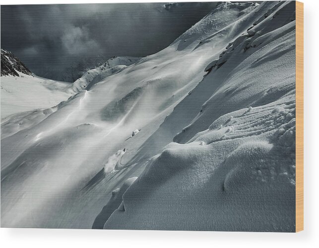 Skiing Wood Print featuring the photograph Freeriding by Andre Schoenherr