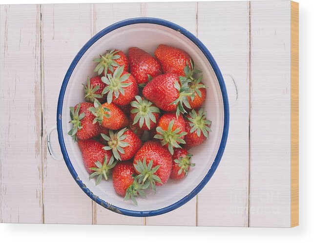Food Wood Print featuring the photograph Fresh strawberries by Viktor Pravdica