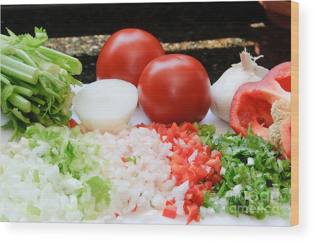 Food Wood Print featuring the photograph Fresh vegetables by Oscar Gutierrez