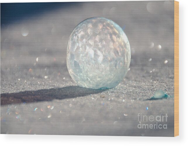 Bubble Wood Print featuring the photograph Frozen Rainbow by Cheryl Baxter