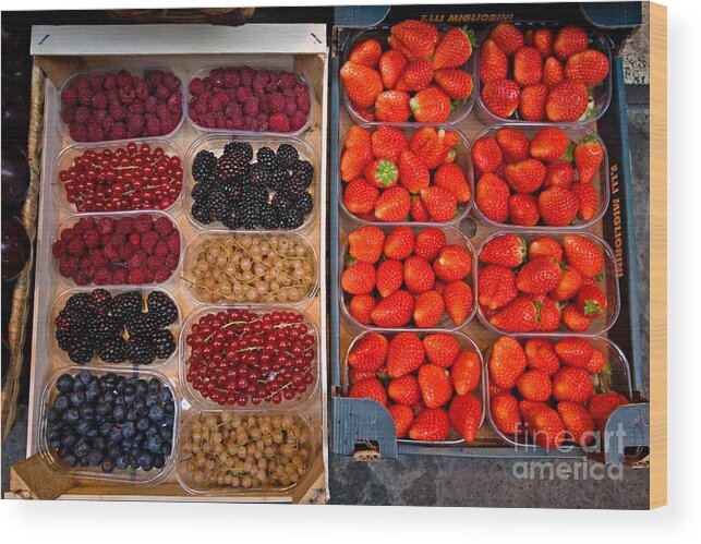 Grocery Wood Print featuring the photograph Fruits And Berries by Tim Holt