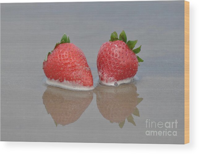Strawberries Wood Print featuring the photograph Fruitscapes Strawberries by Josephine Cohn