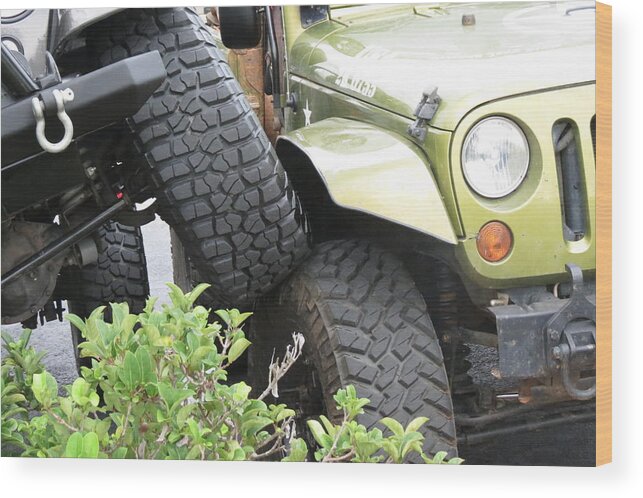 Jeep Wood Print featuring the photograph Funny Place to Park by Fortunate Findings Shirley Dickerson