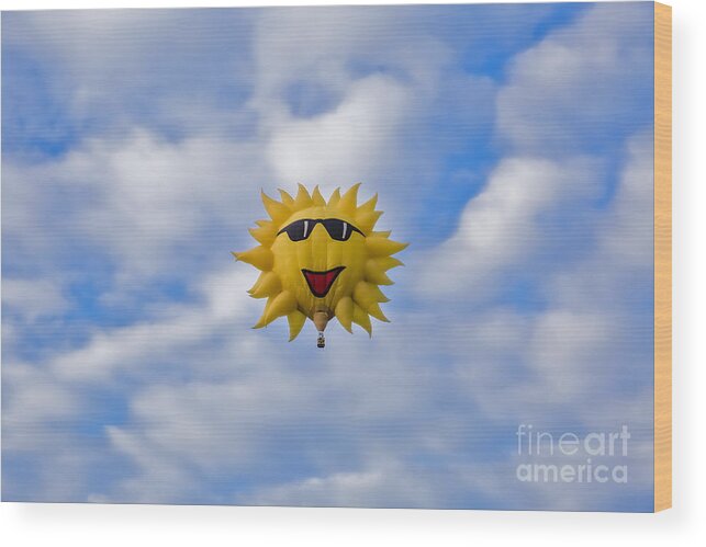 Smile Wood Print featuring the photograph Funny Sunny Balloon Fac by Brenda Giasson