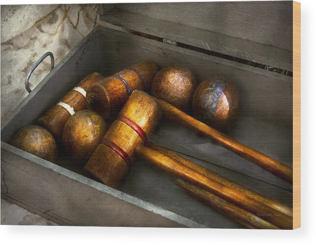 Croquet Wood Print featuring the photograph Game - Everyone loves to play Croquet  by Mike Savad