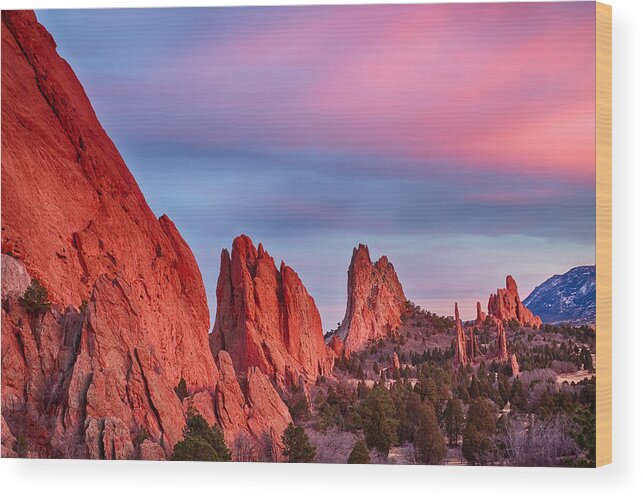 Garden Of The Gods Wood Print featuring the photograph Garden of the Gods Sunset View by James BO Insogna