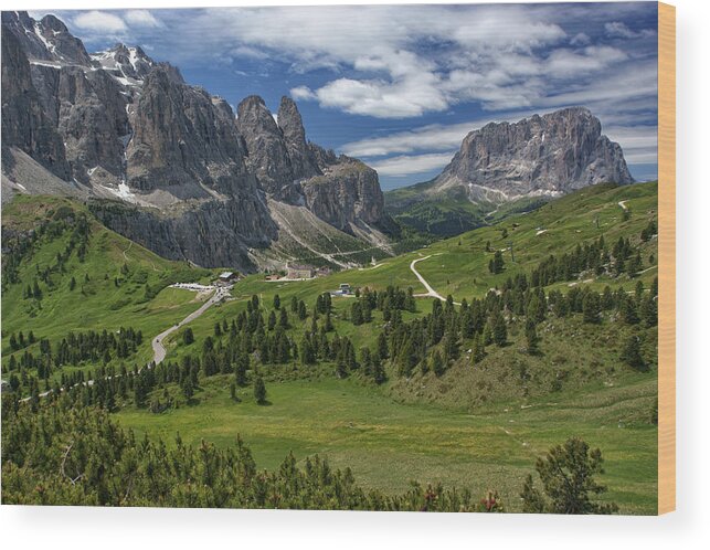 Scenics Wood Print featuring the photograph Gardena Pass by Rest