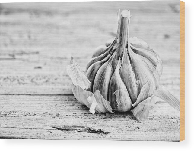 Garlic Wood Print featuring the photograph Garlic by Nailia Schwarz