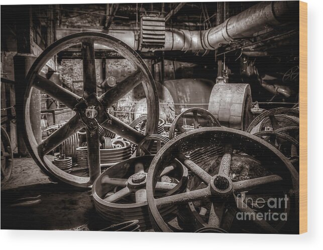 Steampunk Wood Print featuring the photograph Gear Works by Brenda Giasson