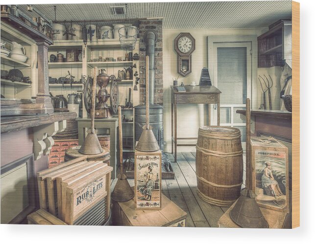 General Store Wood Print featuring the photograph General Store - 19th Century Seaport Village by Gary Heller