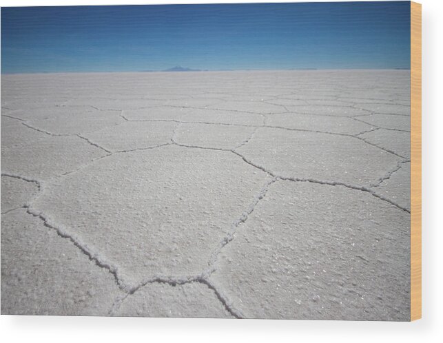 Tranquility Wood Print featuring the photograph Geometric Shapes In Salt Flat by Universal Stopping Point Photography