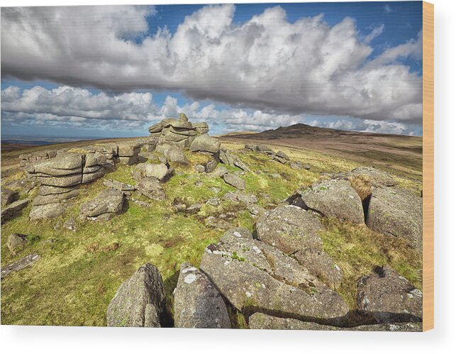 On Top Of The World Wood Print featuring the photograph Ger Tor On Dartmoor by Nicolamargaret