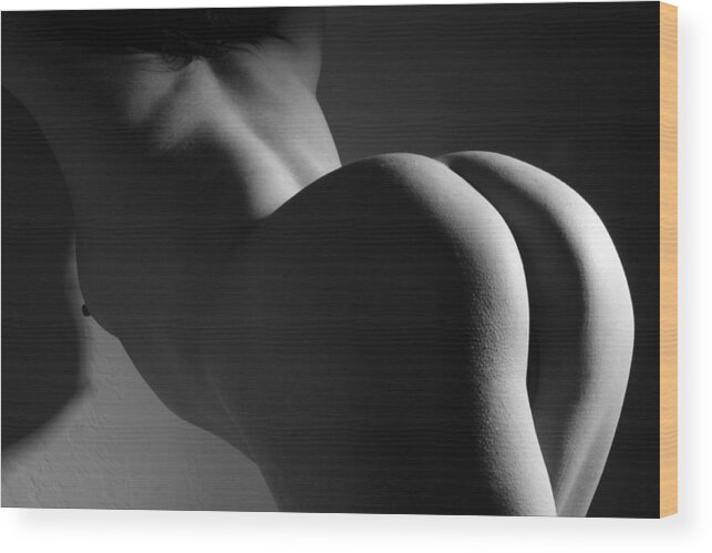 Nude Wood Print featuring the photograph Getting a Little Behind in My Work by Joe Kozlowski