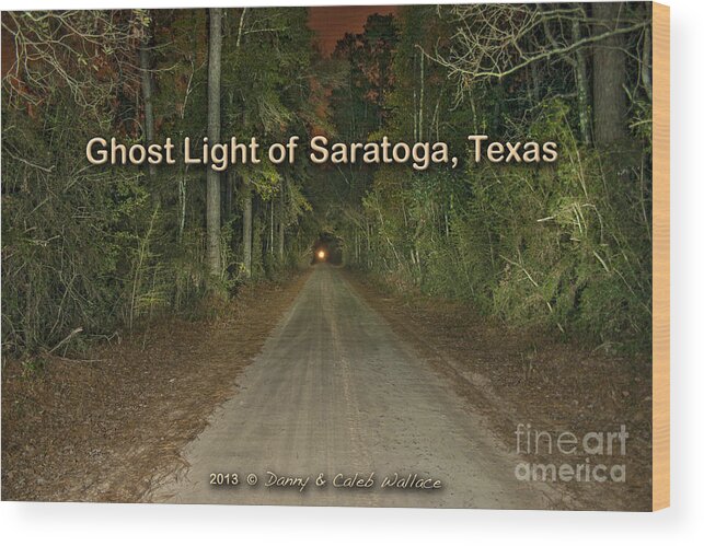 Saratoga Lights Wood Print featuring the photograph Ghost Lights of Saratoga Texas by D Wallace