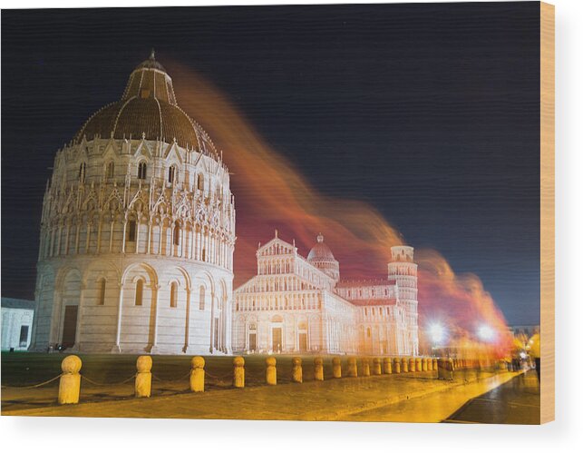 Piazza Del Duomo Wood Print featuring the photograph Ghosts of Piazza del Duomo by Andrew Lalchan