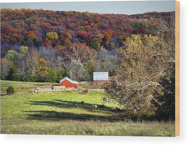 Autumn Wood Print featuring the photograph Glenn Valley Farm by Cricket Hackmann