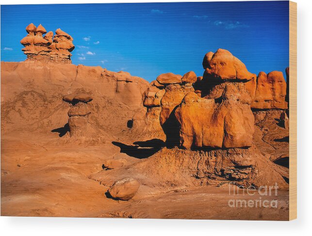 Goblin Valley Wood Print featuring the photograph Goblin Hoodoos by Robert Bales