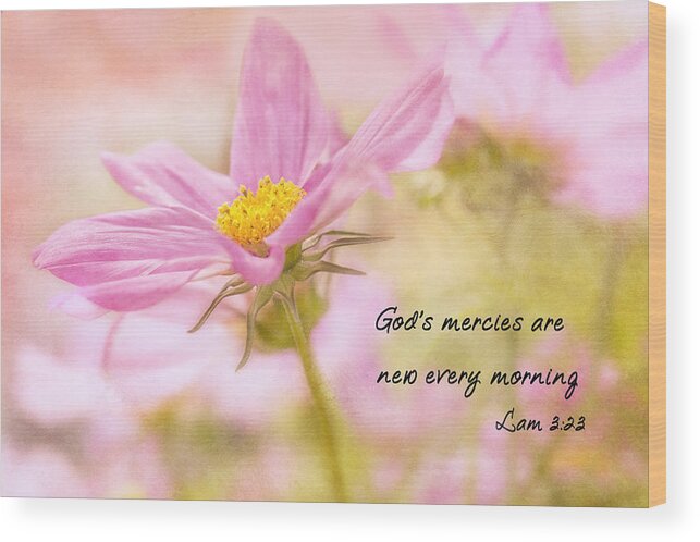 Cosmos Wood Print featuring the photograph God's Mercies by Mary Jo Allen