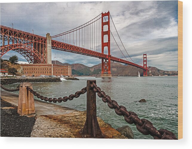 California Wood Print featuring the photograph Golden Gate Bridge and Fort Point by James Capo
