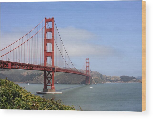 Golden Gate Bridge - Ann Van Breemen Wood Print featuring the photograph Golden Gate Bridge by Ann Van Breemen