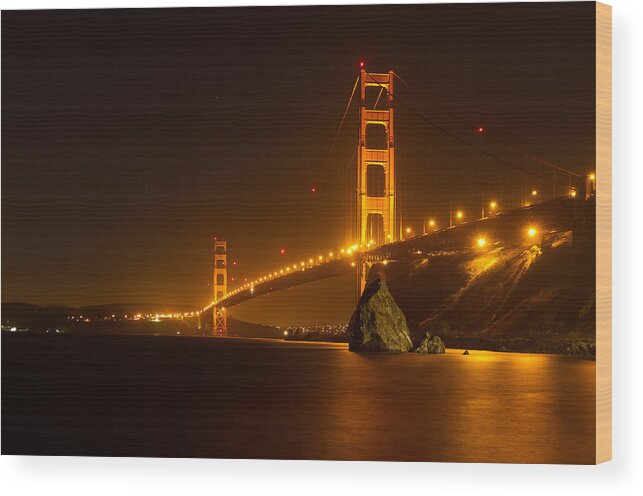 San Francisco Wood Print featuring the photograph Golden Nights by Jared Perry 