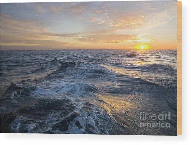 00345380 Wood Print featuring the photograph Golden Sunrise And Waves by Yva Momatiuk John Eastcott