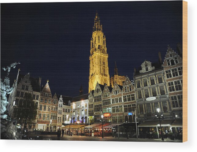 Antwerp Belgium Wood Print featuring the photograph Golden Tower by Richard Gehlbach