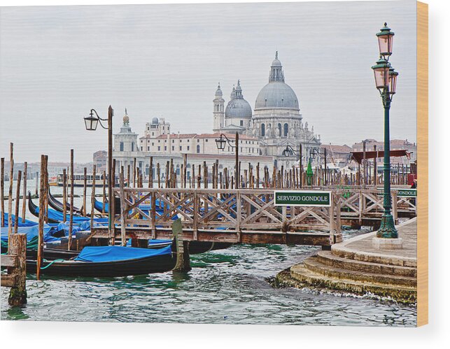 Venice Wood Print featuring the photograph Gondola Station in Venice by Good Focused