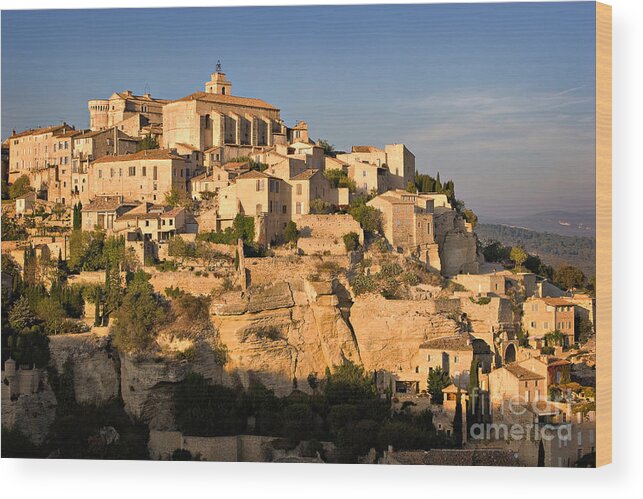 Travel Wood Print featuring the photograph Gordes by Louise Heusinkveld