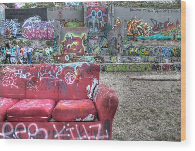 Grafitti Wood Print featuring the photograph Grafitti Couch by Jane Linders