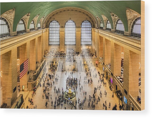 New York City Wood Print featuring the photograph Grand Central Terminal Birds Eye View I by Susan Candelario