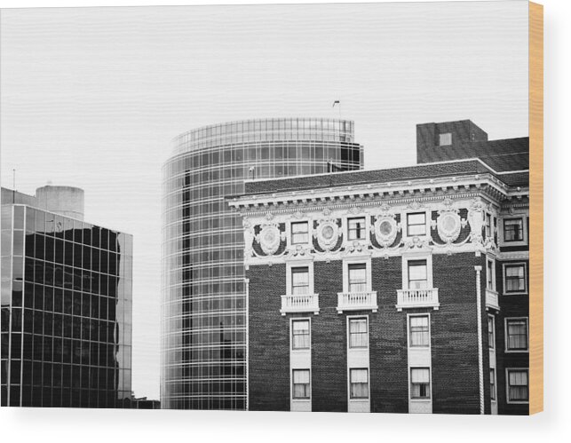 City Wood Print featuring the photograph Grand Rapids 15 Black and White by Scott Hovind