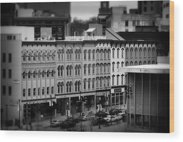 City Wood Print featuring the photograph Grand Rapids 19 Black and White by Scott Hovind