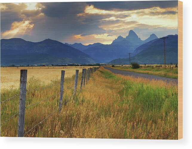 Tranquility Wood Print featuring the photograph Grand Tetons At Sunrise From Driggs by Anna Gorin
