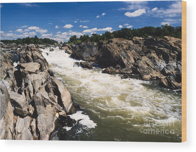 Usa Wood Print featuring the photograph Great Falls Potomac River by Thomas R Fletcher