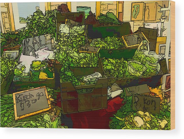 Food Wood Print featuring the photograph Greens by Mary Underwood