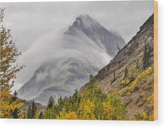 Glacier National Park Wood Print featuring the photograph Grinnell Cloud Wrap by Mark Kiver