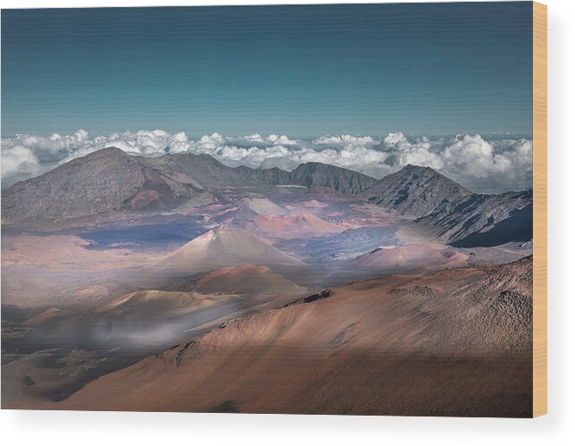 Tranquility Wood Print featuring the photograph Haleakala Volcano Cinder Cones Above by William Toti