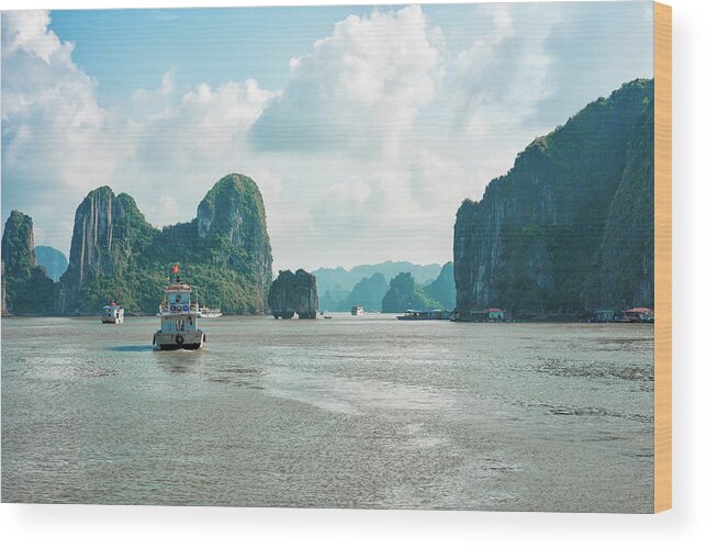 Halong Bay Wood Print featuring the photograph Halong Bay Vietnam by Owenprice