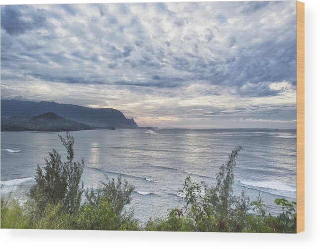 Sunset Wood Print featuring the photograph Hanalei Bay Sunset - Princeville- Kauai - Hawaii by Belinda Greb