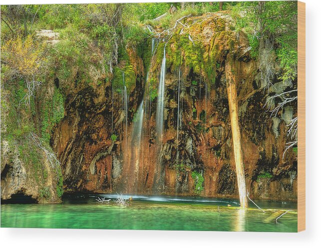 Home Wood Print featuring the photograph Hanging Lake by Richard Gehlbach