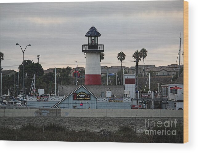 Harbor Wood Print featuring the photograph Harbor Lighthouse by Loretta Jean Photography