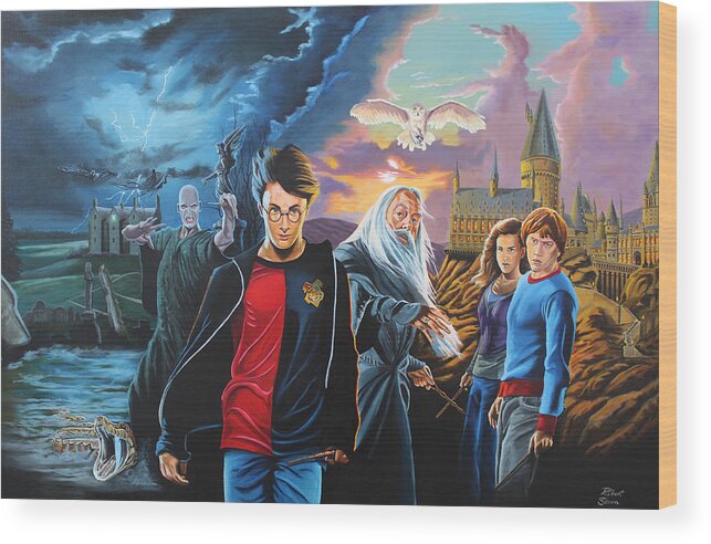 Harry Potter Wood Print featuring the painting Harry Potter's World by Robert Steen