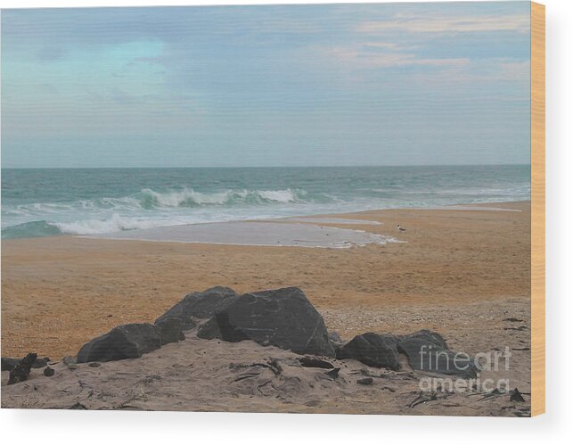 Beach Wood Print featuring the photograph Hatteras Beach 2 by Cathy Lindsey