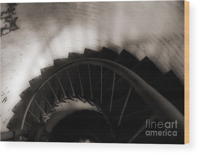 Staircase Wood Print featuring the photograph Hatteras Staircase by Angela DeFrias