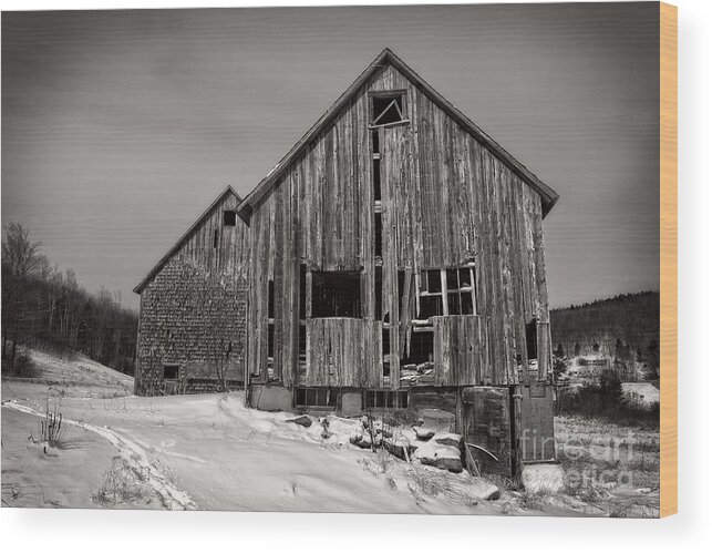 Old Wood Print featuring the photograph Haunted Old Barn by Edward Fielding