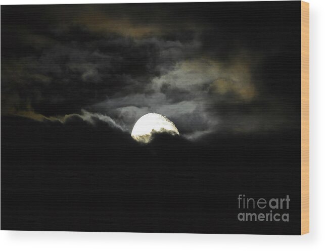 Moon Wood Print featuring the photograph Haunting Horizon by Al Powell Photography USA