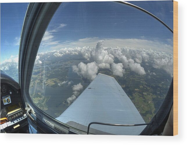 Sky Wood Print featuring the photograph Head Above the Clouds by Phil And Karen Rispin