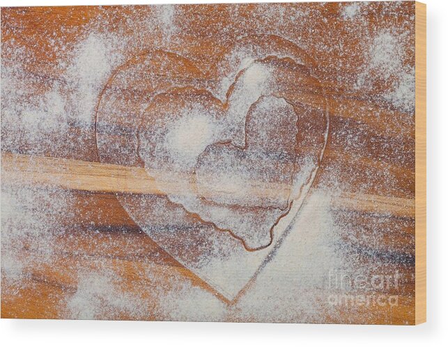 Heart Wood Print featuring the photograph Heart Imprints by Diane Macdonald